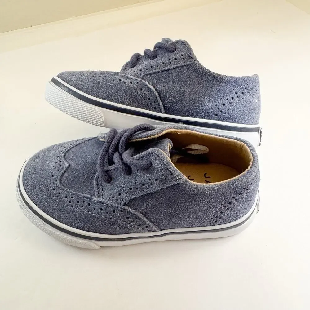 Janie and Jack Suede Wingtip Sneaker Size 7 Vintage‎ Indigo Boys Shoes